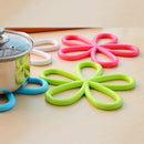 Durable Heat Insulation Cushion Saucepan Coaster Dining Tableware Flower Design Shape Cup Mat for Home Cafe Use -Blue