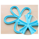 Durable Heat Insulation Cushion Saucepan Coaster Dining Tableware Flower Design Shape Cup Mat for Home Cafe Use -Blue