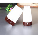 Auto Wood Wireless PIR Motion Sensor LED Night Light Table Desk Lamp Round