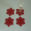 4pcs Christmas Snowflake Shaped Coaster Mat Anti-Skid Pad Table Placemat