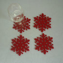 4pcs Christmas Snowflake Shaped Coaster Mat Anti-Skid Pad Table Placemat