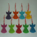 9Pcs Christmas Party DÃ©cor Non Woven Fabric Angel Shape Hanging Ornament