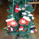 A pair of Christmas Tree Gloves Red Ornament Felt Hanger Present Party DÃ©cor