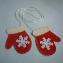 A pair of Christmas Tree Gloves Red Ornament Felt Hanger Present Party DÃ©cor
