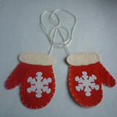 A pair of Christmas Tree Gloves Red Ornament Felt Hanger Present Party DÃ©cor