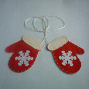 A pair of Christmas Tree Gloves Red Ornament Felt Hanger Present Party DÃ©cor