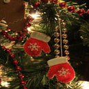 A pair of Christmas Tree Gloves Red Ornament Felt Hanger Present Party DÃ©cor