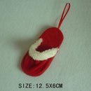 A pair of Christmas Slippers Red Ornament Hanging Pendant Decor Home 12.5X6cm