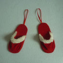 A pair of Christmas Slippers Red Ornament Hanging Pendant Decor Home 12.5X6cm
