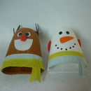 Adorable 2pcs Fabric Tissue Cover Case Box Christmas Xmas Handmade Snowman