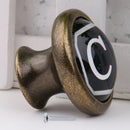 Vintage Cabinet Door Drawer Bin Dresser Handle Pull Knob Hardware Letter C