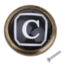Vintage Cabinet Door Drawer Bin Dresser Handle Pull Knob Hardware Letter C
