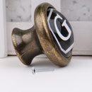 Vintage Cabinet Door Drawer Bin Dresser Handle Pull Knob Hardware Letter G