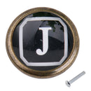 Vintage Cabinet Door Drawer Bin Dresser Handle Pull Knob Hardware Letter J