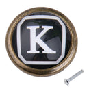 Vintage Cabinet Door Drawer Bin Dresser Handle Pull Knob Hardware Letter K