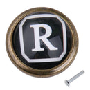 Vintage Cabinet Door Drawer Bin Dresser Handle Pull Knob Hardware Letter R