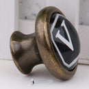 Vintage Cabinet Door Drawer Bin Dresser Handle Pull Knob Hardware Letter V