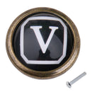 Vintage Cabinet Door Drawer Bin Dresser Handle Pull Knob Hardware Letter V