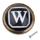Vintage Cabinet Door Drawer Bin Dresser Handle Pull Knob Hardware Letter W