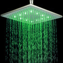 3 Color LED Top Shower Head Temperature Control Overhead Shower Sprayer 8 In
