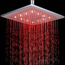 3 Color LED Top Shower Head Temperature Control Overhead Shower Sprayer 8 In