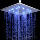 3 Color LED Top Shower Head Temperature Control Overhead Shower Sprayer 8 In
