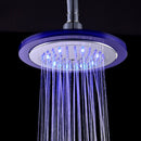 3 Color Changing LED Shower Flat-Circle Top Thermal Color Changing Rain Sprayer