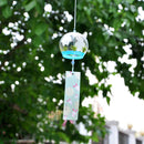 Japanese Culuture Glass Bells Furin Wind Chimes Home Hanging Decor Rabbit Pattern