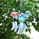 Japanese Culuture Glass Bell Furin Wind Chimes Home Hanging Decor Sunshine Pattern