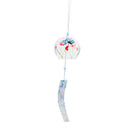 Japanese Culuture Glass Bell Furin Wind Chime Hanging Decor Butterfly Flower Pattern