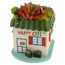 Resin Outing HAPPY CAFE Succulent Plant Flower Pot Box Case Garden Planter
