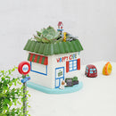 Resin Outing HAPPY CAFE Succulent Plant Flower Pot Box Case Garden Planter