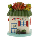 Resin Outing HAPPY CAFE Succulent Plant Flower Pot Box Case Garden Planter