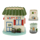 Resin Outing HAPPY CAFE Succulent Plant Flower Pot Box Case Garden Planter