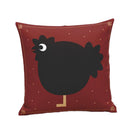 Black Hen Cotton Linen Throw Pillow Case Waist Cushion Cover Bed Decor