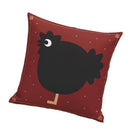 Black Hen Cotton Linen Throw Pillow Case Waist Cushion Cover Bed Decor
