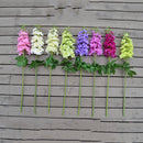 Artificial Silk Delphinium Flowers Leaves Plant Home Decor Beige