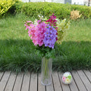 Artificial Silk Delphinium Flowers Leaves Plant Home Decor White