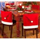 Home Restaurant Bar Chair Decor Santa Red Hat Chair Cover Christmas Home Party Dinning Chair Decor Ornaments