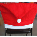Home Restaurant Bar Chair Decor Santa Red Hat Chair Cover Christmas Home Party Dinning Chair Decor Ornaments