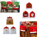 Home Restaurant Bar Chair Decor Santa Red Hat Chair Cover Christmas Home Party Dinning Chair Decor Ornaments