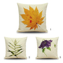 Square Waist Cushion Cover Cotton Linen Throw Pillow Case Slip Maple Leaf