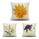 Square Waist Cushion Cover Cotton Linen Throw Pillow Case Slip Maple Leaf