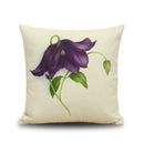 Vintage Linen Throw Pillow Case Waist Bolster Cushion Cover Purple Flower