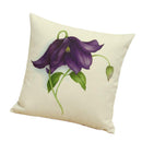 Vintage Linen Throw Pillow Case Waist Bolster Cushion Cover Purple Flower