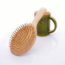 Beech Round Carbonized Teeth Hair Comb Scalp Stress Release Activating Blood