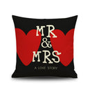 Cotton Linen Nap Cushion Cover Home Decor Throw Pillow Case Mr Mrs Heart