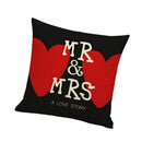 Cotton Linen Nap Cushion Cover Home Decor Throw Pillow Case Mr Mrs Heart