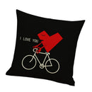 Cotton Linen Nap Cushion Cover Home Decor Throw Pillow Case Bicycle & Heart