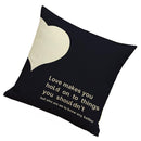Retro Cotton Linen Nap Cushion Cover Home Decor Throw Pillowcase Heart Black